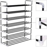 Berkfield Home Shoe Rack with 7 Shelves Metal & Plastic Black