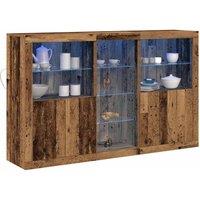 Berkfield Home Sideboard with LED Lights Old Wood 162x37x100 cm Engineered Wood in Brown | Size: 162 x 37 x 100 cm