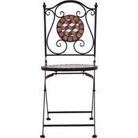 Berkfield Home Mosaic Bistro Chairs 2 pcs Brown Ceramic