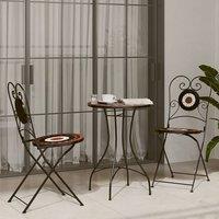 Berkfield Home Mosaic Bistro Table Terracotta & White 50x70 cm Ceramic in Orange | Size: 50x70 cm