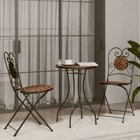 Berkfield Home Mosaic Bistro Table Terracotta 50x70 cm Ceramic in Burnt Orange | Size: 50x70 cm