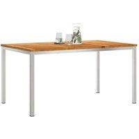 Berkfield Home Outdoor Dining Table 150x90x75 cm Solid Wood Teak in Brown | Size: 150 x 90 x 75 cm
