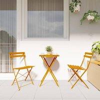 Berkfield Home Outdoor Chairs Mustard Metal Compact Foldable Outdoor Chair