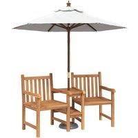 Berkfield Home Outdoor Chairs with Shelf Geometric with Storage Brown Solid teak wood