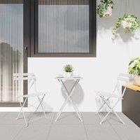Berkfield Home Outdoor Chairs Cool White Metal Standard Foldable Patio Chairs
