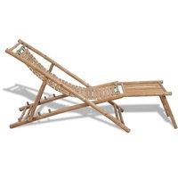 Berkfield Home Outdoor Deck Chair with Footrest Bamboo in Brown