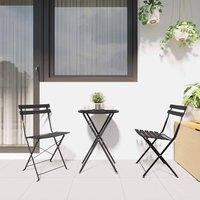 Berkfield Home Outdoor Chairs Anthracite Metal Standard Foldable in Black