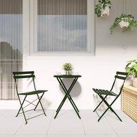 Berkfield Home Outdoor Chairs Dark green Metal Medium Foldable Patio Chair