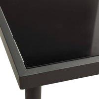 Berkfield Home Outdoor Dining Table Anthracite 80x80x72 cm Glass & Steel in Black | Size: 80 x 80 x 72 cm