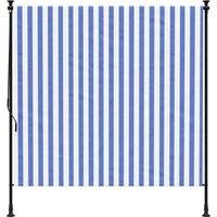 Berkfield Home Outdoor Roller Blind Blue & White 150x270 cm Fabric&Steel