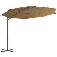 Berkfield Home Outdoor Umbrella with Portable Base Taupe