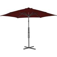 Berkfield Home Outdoor Parasol with Steel Pole Bordeaux Red 300x230 cm
