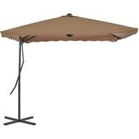 Berkfield Home Outdoor Parasol with Steel Pole 250x250 cm Taupe
