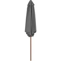 Berkfield Home Outdoor Parasol with Wooden Pole 270 cm Anthracite in Dark Grey