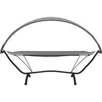 Berkfield Home Outdoor Lounge Bed with Canopy Grey Steel & Oxford Fabric