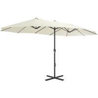Berkfield Home Outdoor Parasol with Aluminium Pole 460x270 cm Sand in Beige