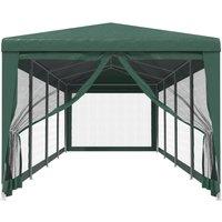 Berkfield Home Party Tent with 10 Mesh Sidewalls Green 3x12 m HDPE