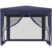 Berkfield Home Party Tent with 4 Mesh Sidewalls Blue 3x3 m HDPE