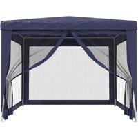 Berkfield Home Party Tent with 4 Mesh Sidewalls Blue 3x4 m HDPE