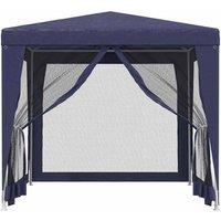 Berkfield Home Party Tent with 4 Mesh Sidewalls Blue 2.5x2.5 m HDPE