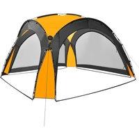 Berkfield Home Party Tent with LED & 4 Sidewalls 3.6x3.6x2.3 m Yellow