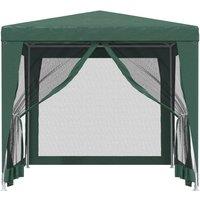 Berkfield Home Party Tent with 4 Mesh Sidewalls Green 2.5x2.5 m HDPE