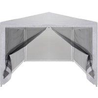 Berkfield Home Party Tent with 4 Mesh Sidewalls 4x3 m in White