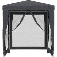 Berkfield Home Party Tent with 4 Mesh Sidewalls Anthracite 2x2 m HDPE in Charcoal