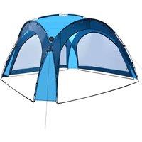 Berkfield Home Party Tent with LED & 4 Sidewalls 3.6x3.6x2.3 m Blue