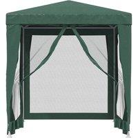 Berkfield Home Party Tent with 4 Mesh Sidewalls Green 2x2 m HDPE