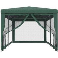 Berkfield Home Party Tent with 6 Mesh Sidewalls Green 3x6 m HDPE