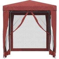Berkfield Home Party Tent with 4 Mesh Sidewalls Red 2x2 m HDPE