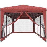 Berkfield Home Party Tent with 8 Mesh Sidewalls Red 3x9 m HDPE