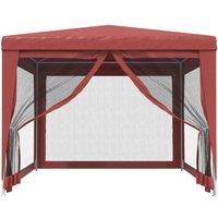 Berkfield Home Party Tent with 4 Mesh Sidewalls Red 3x4 m HDPE