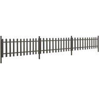 Berkfield Home Picket Fence with Posts 3 pcs WPC 614x80 cm in Grey
