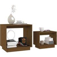 Berkfield Home Nesting Coffee Tables 2 pcs Honey Brown Solid Wood Pine