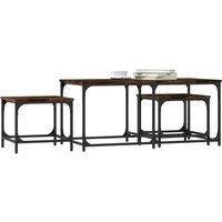 Berkfield Home Nesting Coffee Tables 3 pcs Smoked Oak Engineered Wood in Brown