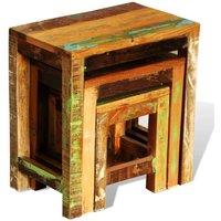 Berkfield Home Nesting Table Set 3 Pieces Vintage Reclaimed Wood