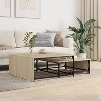 Berkfield Home Nesting Coffee Tables 2 pcs Sonoma Oak Engineered Wood & Metal in Natural
