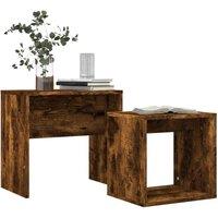 Berkfield Home Nesting Coffee Tables 2 pcs Smoked Oak Engineered Wood in Brown