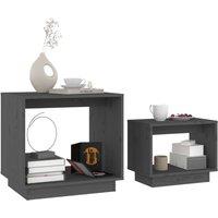 Berkfield Home Nesting Coffee Tables 2 pcs Grey Solid Wood Pine
