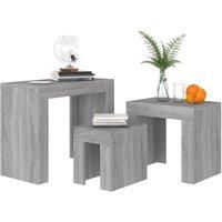 Berkfield Home Nesting Coffee Tables 3 pcs Grey Sonoma Engineered Wood