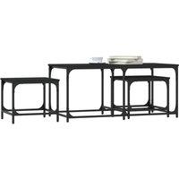 Berkfield Home Nesting Coffee Tables 3 pcs Black Engineered Wood
