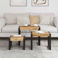 Berkfield Home Nesting Tables 3 pcs Solid Mango Wood in Brown