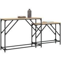Berkfield Home Nesting Console Tables 2 pcs Sonoma Oak Engineered Wood in Light Tan