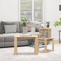 Berkfield Home Nesting Tables 3 pcs Sonoma Oak Engineered Wood in Light Brown