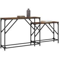 Berkfield Home Nesting Console Tables 2 pcs Smoked Oak Engineered Wood in Brown