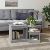 Berkfield Home Nesting Tables 3 pcs Grey Sonoma Engineered Wood