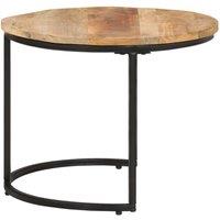 Berkfield Home Nesting Tables 3 pcs Rough Mango Wood in Brown