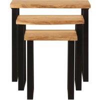 Berkfield Home Nesting Tables 3 pcs with Live Edge Solid Wood Acacia in Brown